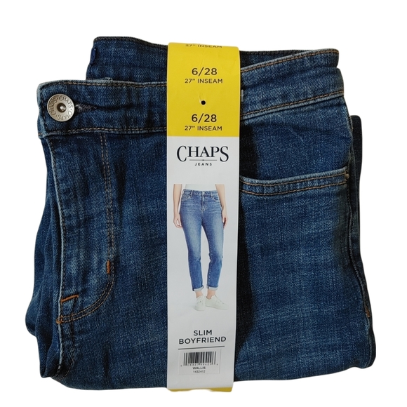 NWT Chaps Slim Boyfriend Ankle Jeans Size 6/28 - Picture 1 of 6